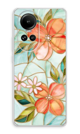 Orange stained glass flower