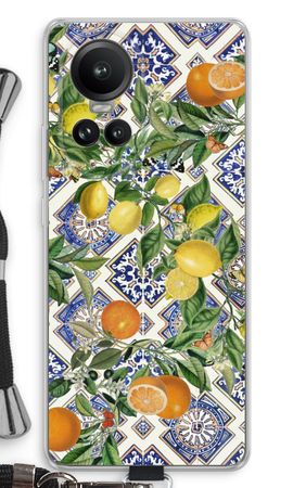 Blue tiles, lemons and oranges