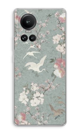 Japanese crane birds blossom