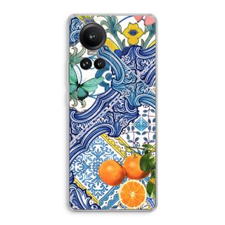 Blue tiles and oranges