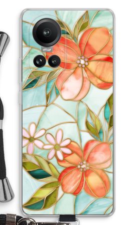 Orange stained glass flower