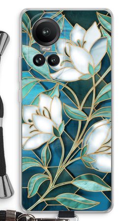 Blue stained glass flowers