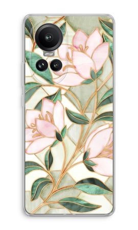 Orange stained glass flower