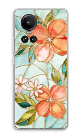 Orange stained glass flower