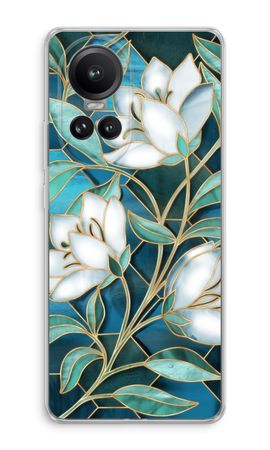 Blue stained glass flowers