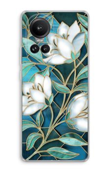 Blaue Glasmalerei Blumen