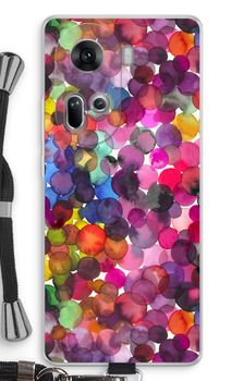 Overlappende waterverfstippen