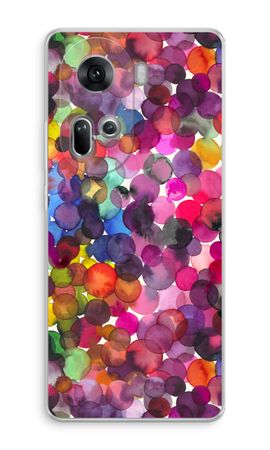 Overlappende waterverfstippen