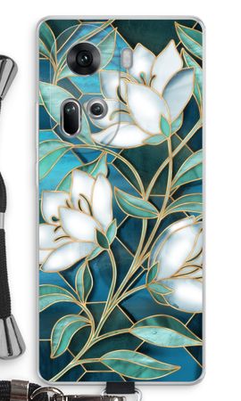 Blue stained glass flowers