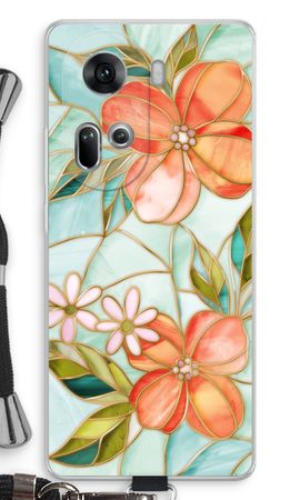 Orange stained glass flower