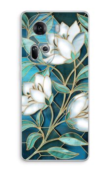 Blue stained glass flowers