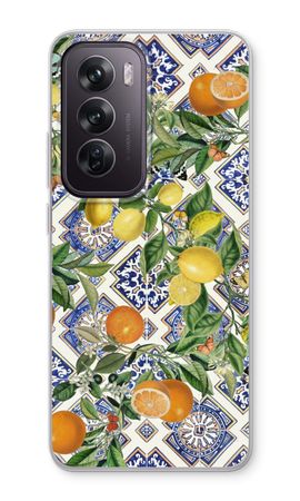 Blue tiles, lemons and oranges