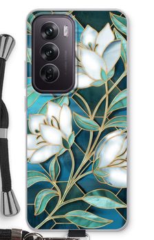 Blue stained glass flowers