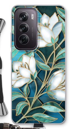 Blue stained glass flowers