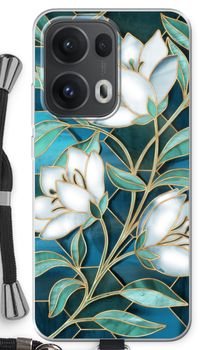 Blue stained glass flowers