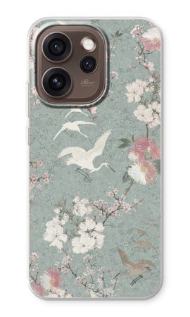 Japanese crane birds blossom