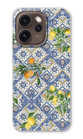 Blue tiles, lemons and oranges - small