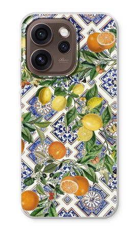 Blue tiles, lemons and oranges