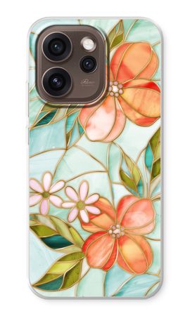 Orange stained glass flower