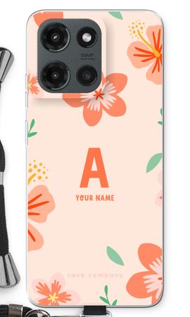 Tropical Pink Flowers Monogram