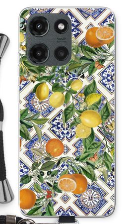 Blue tiles, lemons and oranges