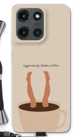 Aggressively drinks coffee