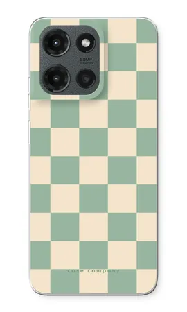 Checkered Mint, Miękkie etui Motorola Moto G (2025)