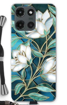 Blue stained glass flowers