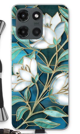 Blue stained glass flowers