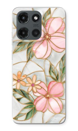 Fleur en vitrail orange