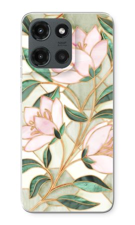 Fleur en vitrail orange