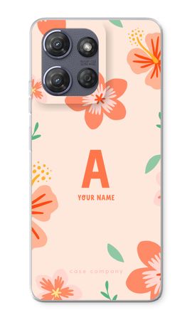Tropical Pink Flowers Monogram