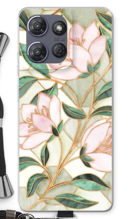 Orange stained glass flower