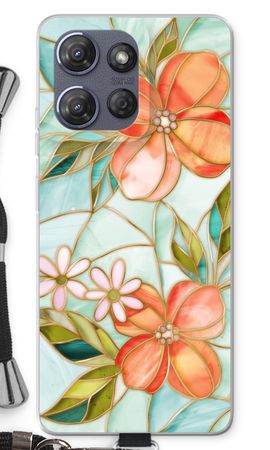 Orange stained glass flower