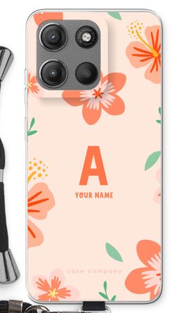 Tropical Pink Flowers Monogram