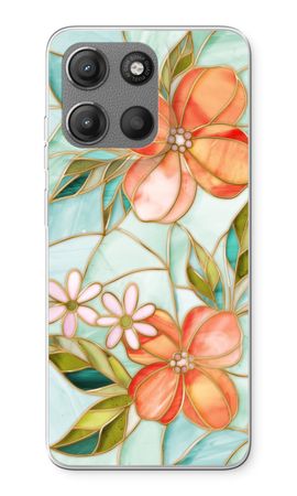 Orange stained glass flower