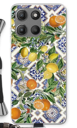 Blue tiles, lemons and oranges