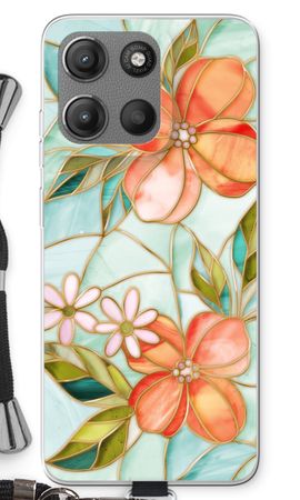 Orange stained glass flower