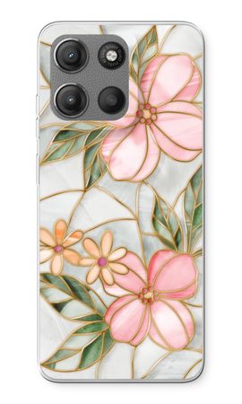 Orange stained glass flower