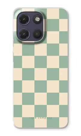 Checkered Mint, Motorola Moto G17 Power soft case