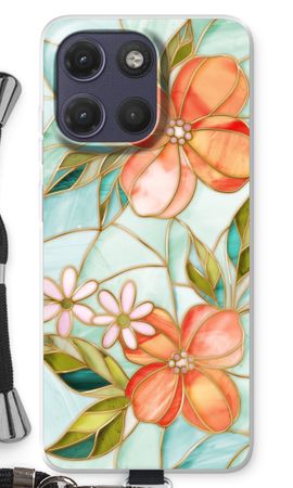Orange stained glass flower