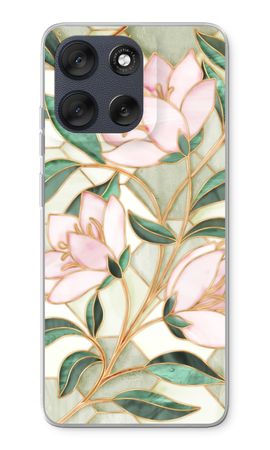 Orange stained glass flower