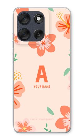 Tropical Pink Flowers Monogram