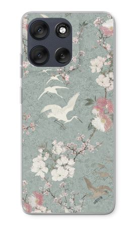 Japanese crane birds blossom