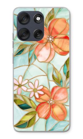 Orange stained glass flower