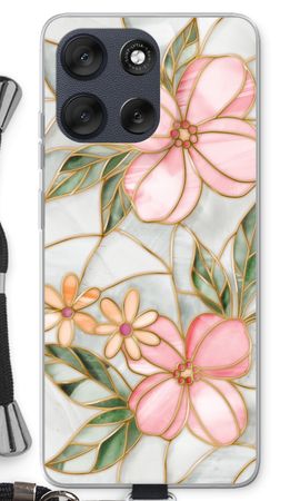 Fleur en vitrail orange