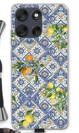 Blue tiles, lemons and oranges - small