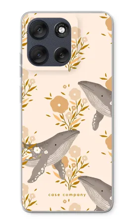 Floral Whales, Motorola Moto G56 pehmeä kotelo