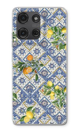 Blue tiles, lemons and oranges - small