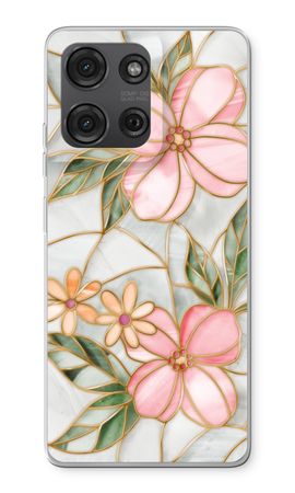 Orange stained glass flower